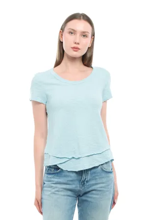 Essential Piece Light and Soft Short Sleeve Mock Layer Tee