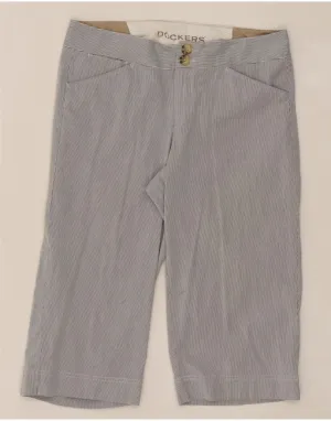Cool Weather DOCKERS Womens Bermuda Casual Shorts US 10 Large W32  Blue Pinstripe