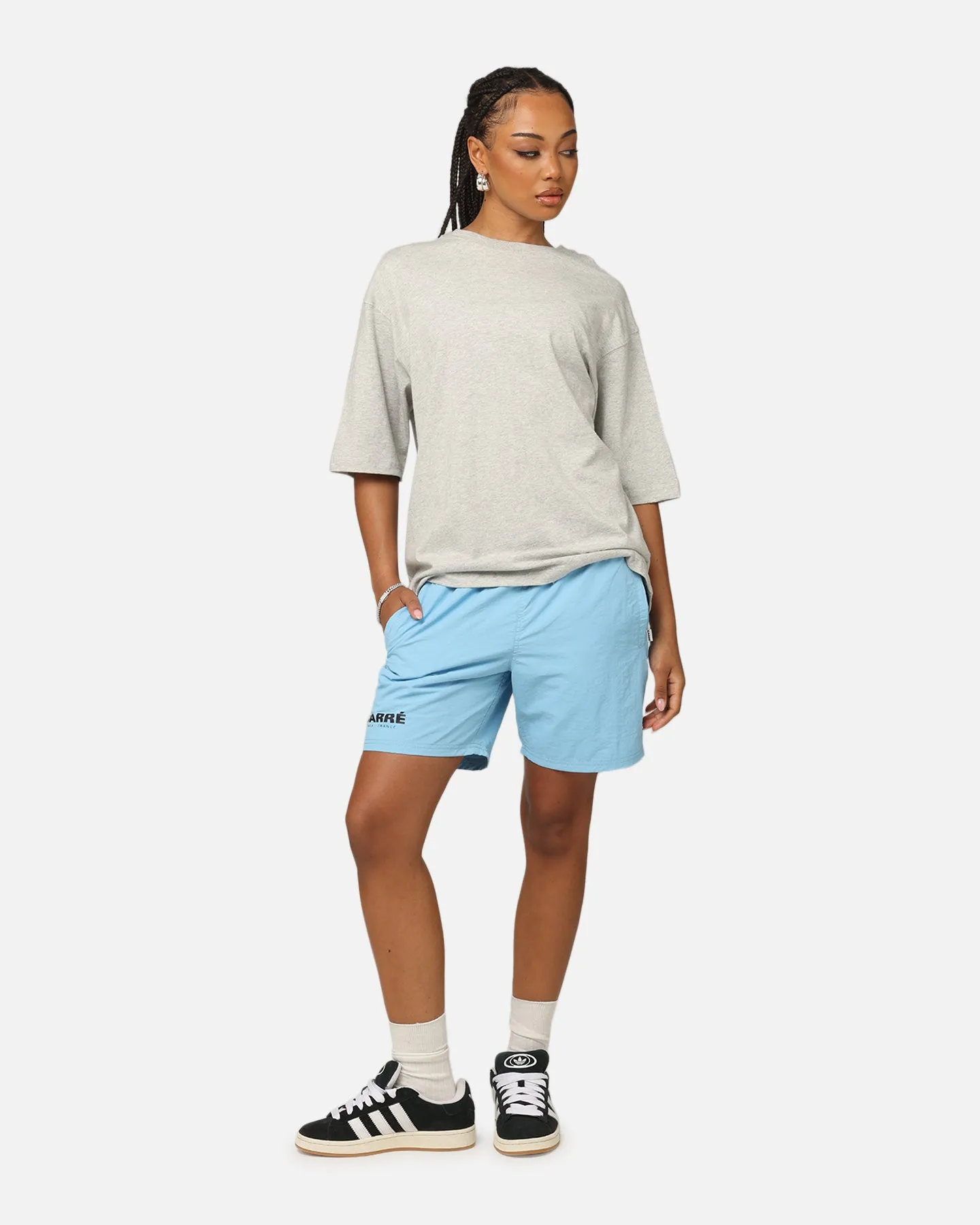 Carre Blanc Boxy T-Shirt Grey Marle Vintage Wash