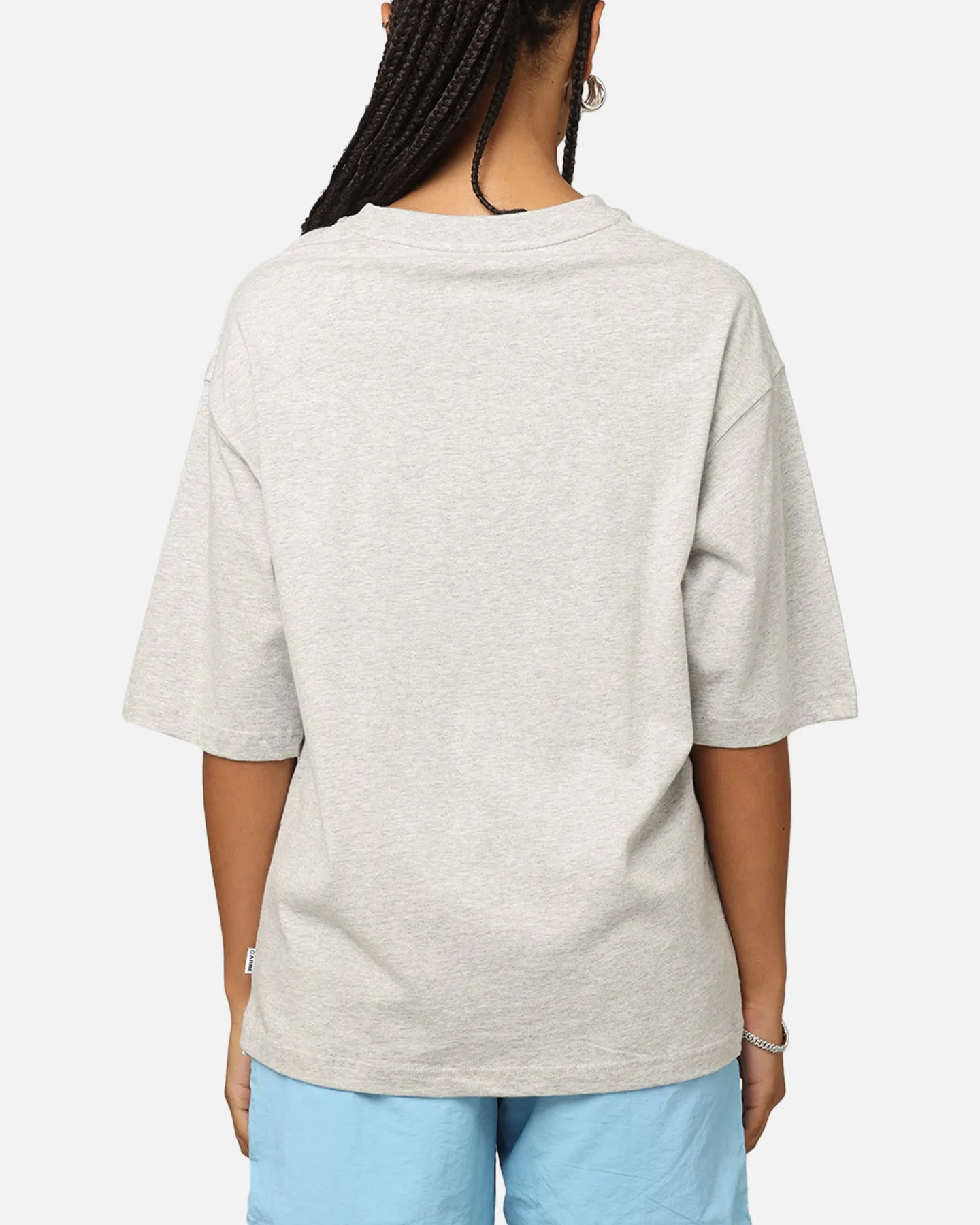 Flattering Fit Carre Blanc Boxy T-Shirt Grey Marle