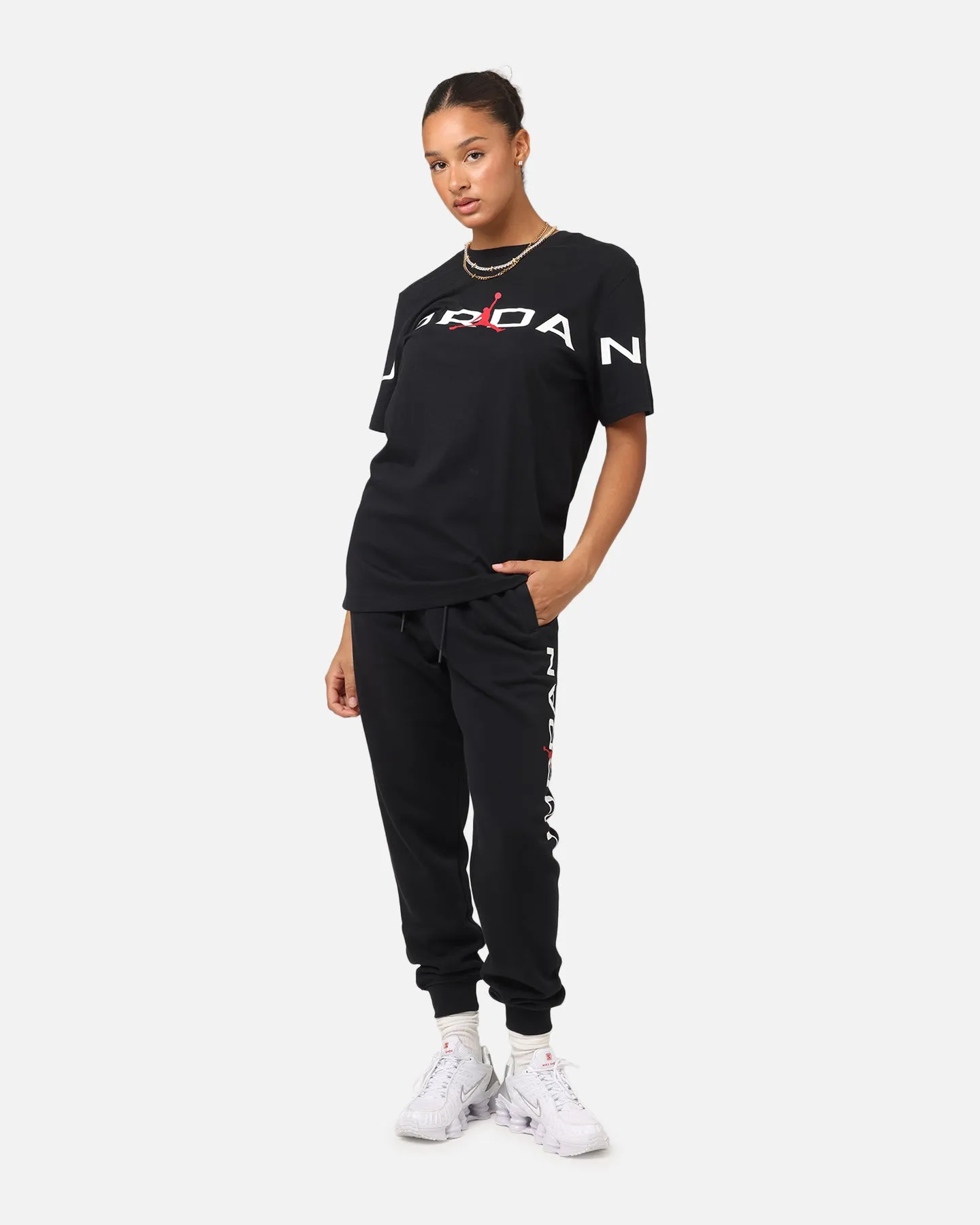 Low Impact Manufacturing Jordan Air Stretch Crewneck T-Shirt Black/White