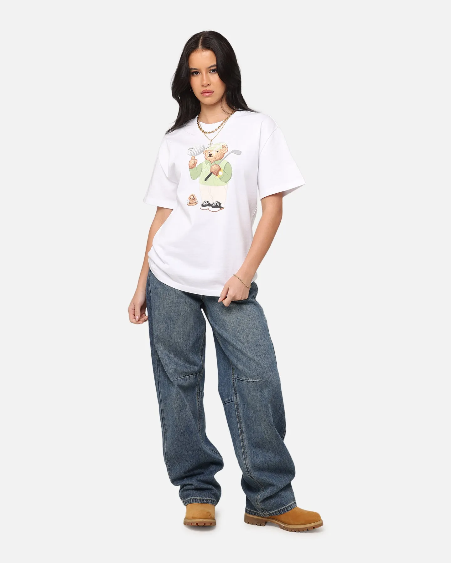 Basic Wardrobe Piece Market Par 5 Bear T-Shirt White