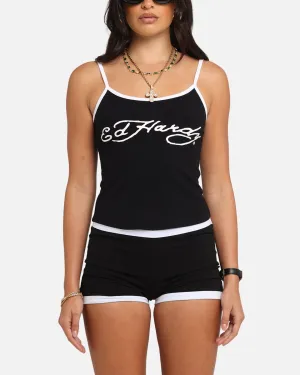 Ed Hardy Women's Logo Camo Singlet Black/White Luxury exclusivity skinny but not tight