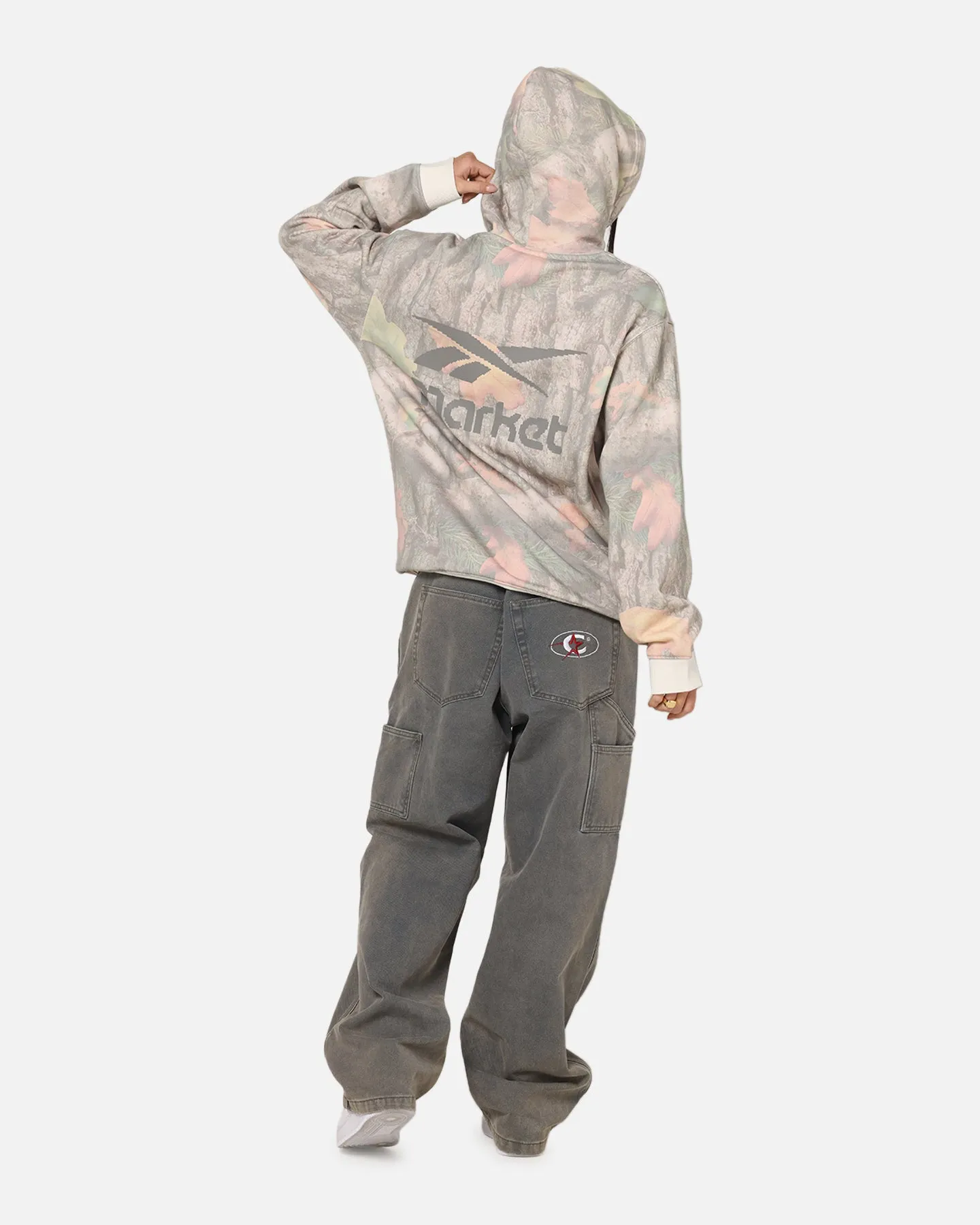 Quick Drying Minimalist Stitching Reebok X Market All Over Print Hoodie Real Tree Camo