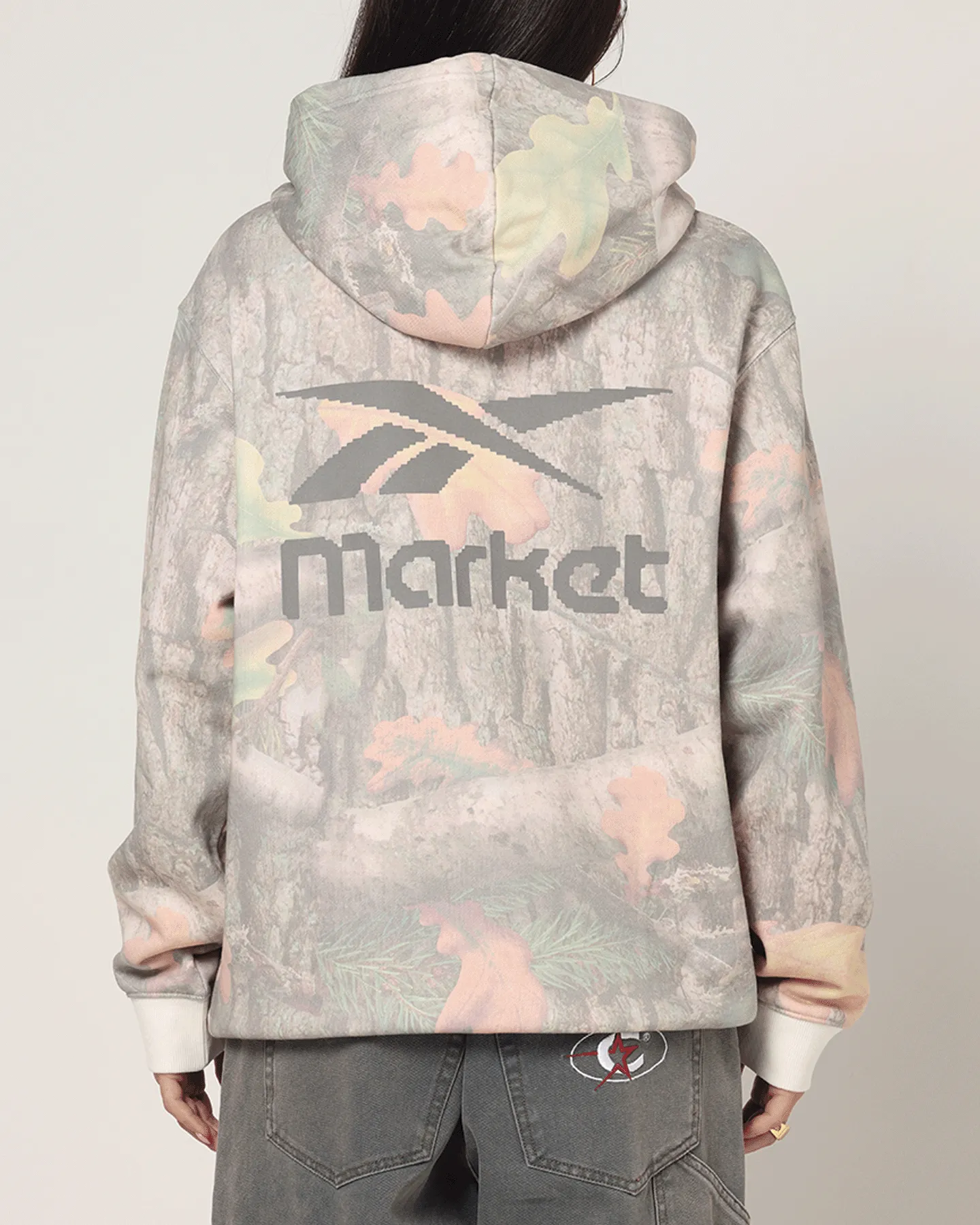 Heat Reflective Coating Ribbed Hem Details Reebok X Market All Over Print Hoodie Real Tree Camo