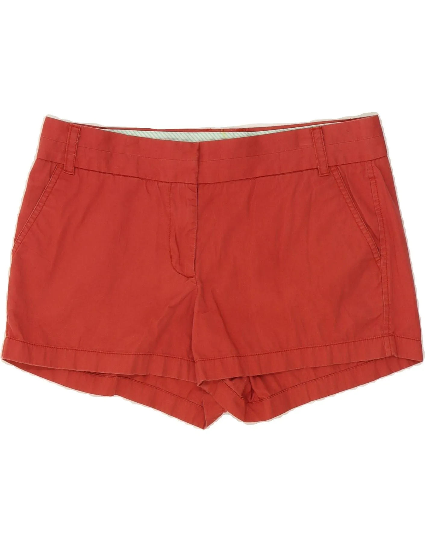 J. CREW Womens Broken In Chino Shorts US 10 Large W34 Red Cotton Tailored Design