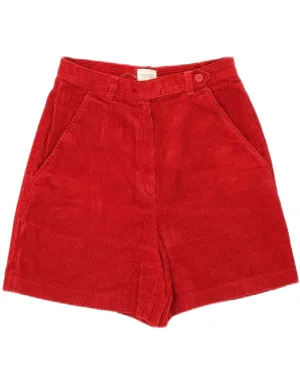 Flexible Waistband BENETTON Womens Corduroy Shorts W28 Medium  Red Cotton