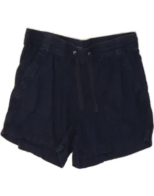 NAUTICA Womens Chino Shorts Large W36 Navy Blue Linen Mood Wear Metallic accents