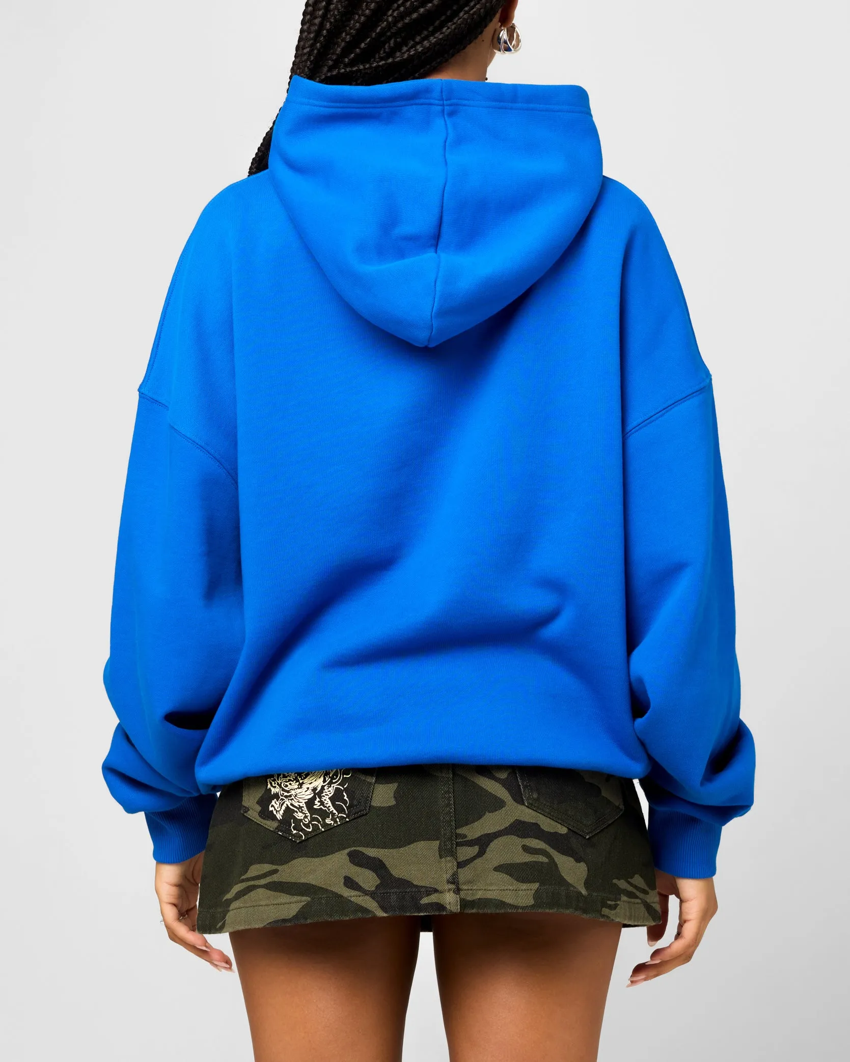 Ed Hardy Rhinestone Dragon Hoodie Blue Triple Stitched Seams All Weather Outfit