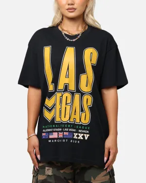 Functional Style Soft and Lightweight Bleacher Athletic NRL 2025 Las Vegas Round T-Shirt Black