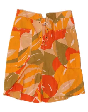Handmade TOUCHE Womens Abstract Pattern Bermuda Shorts IT 42 Medium W26  Orange