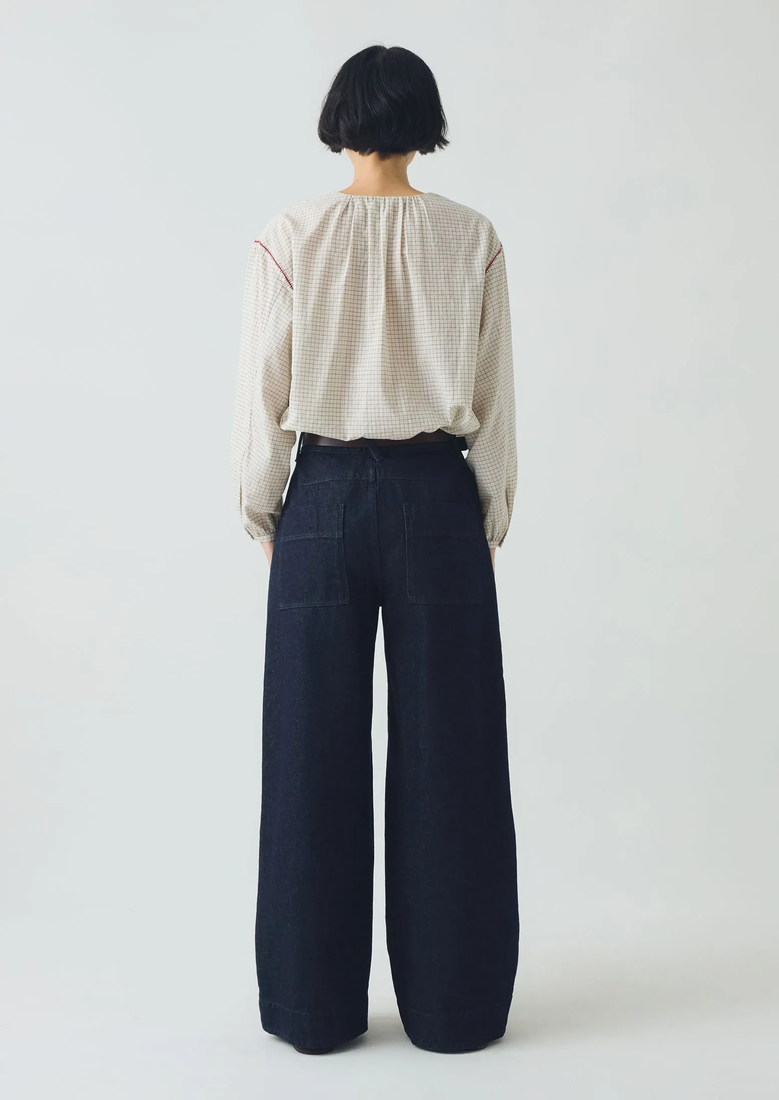 Flexible Performance Wear Wide Leg Denim Pants | Indigo