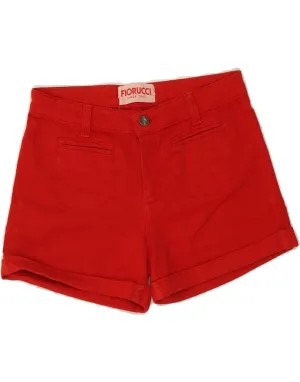 FIORUCCI Womens Denim Shorts W30 Medium Red Zipper pockets