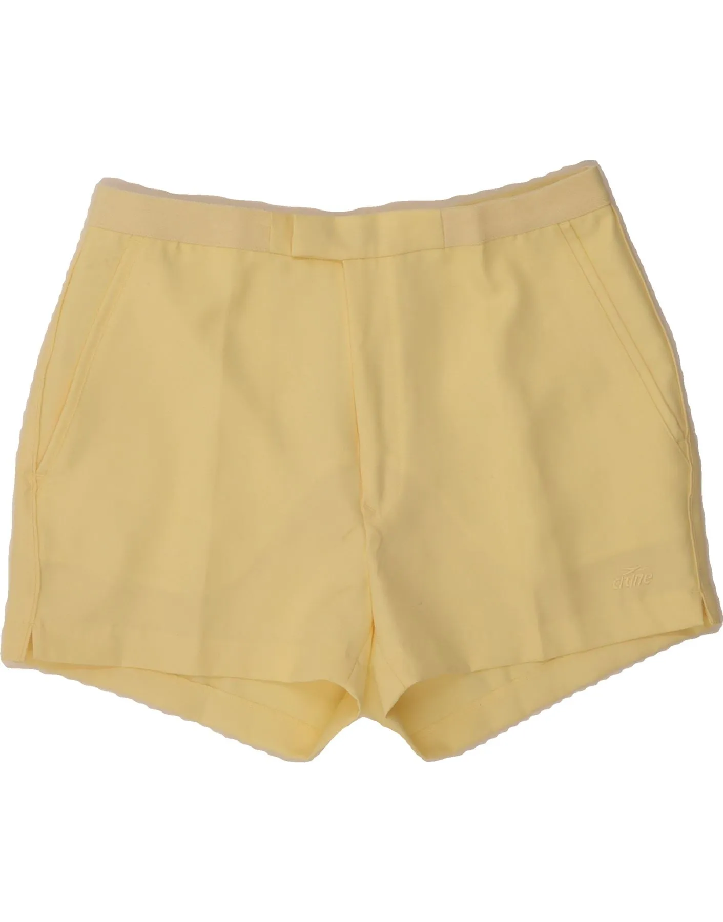Light Weight Smart Look CRANE Womens High Waist Casual Shorts IT 52 2XL W32 Yellow Polyester