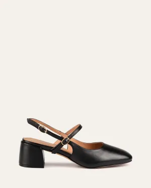 Classic Appeal JENNA LOW HEELS BLACK LEATHER