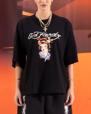 Ed Hardy Geisha T-Shirt Black Anti Pilling Surface