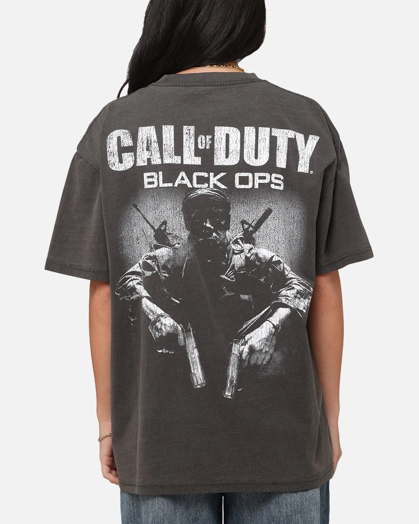 Light Casual Goat Crew X Call Of Duty Black Ops Heavy T-Shirt Black Wash