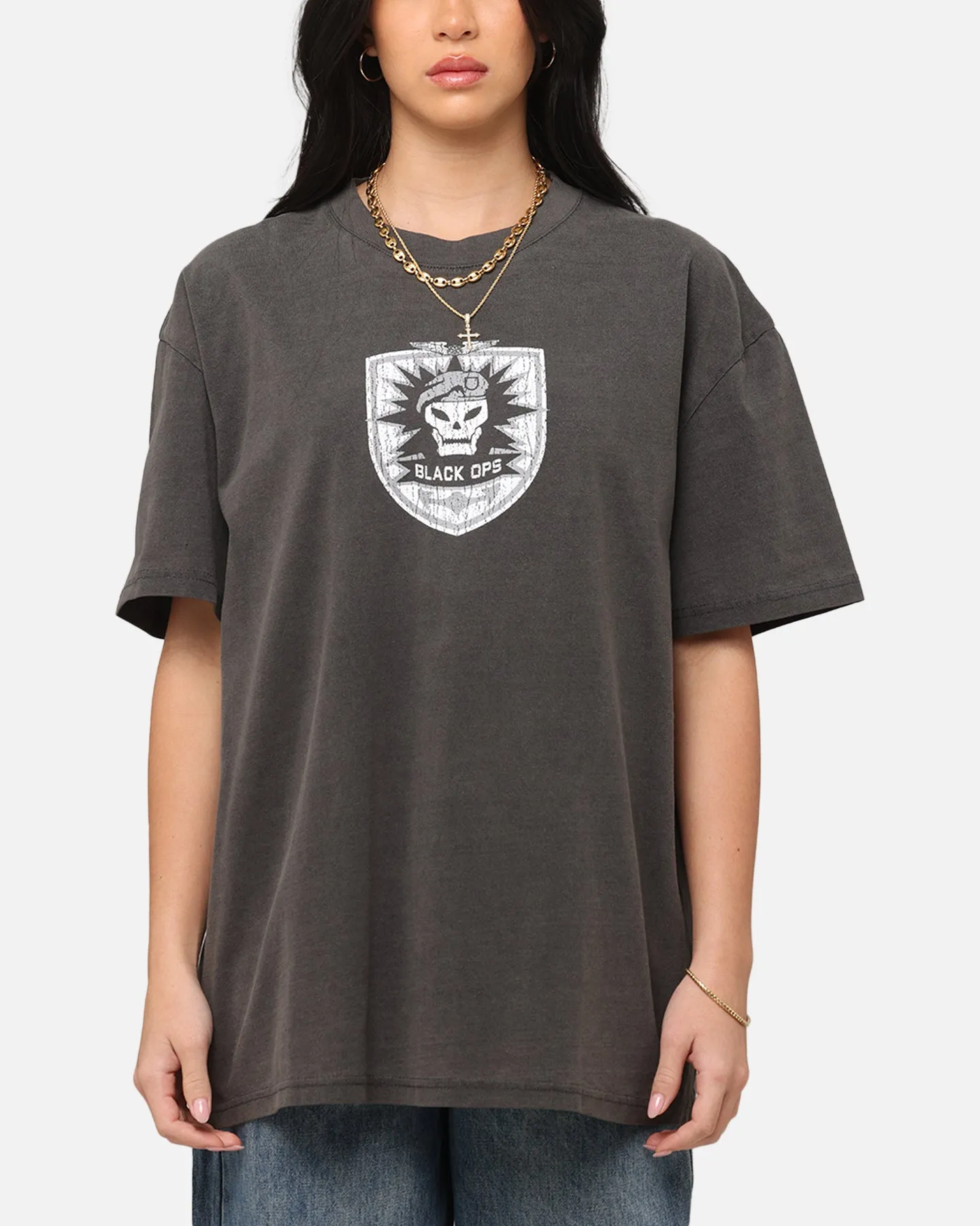 Trendy Tops Versatile Layering Goat Crew X Call Of Duty Black Ops Heavy T-Shirt Black Wash
