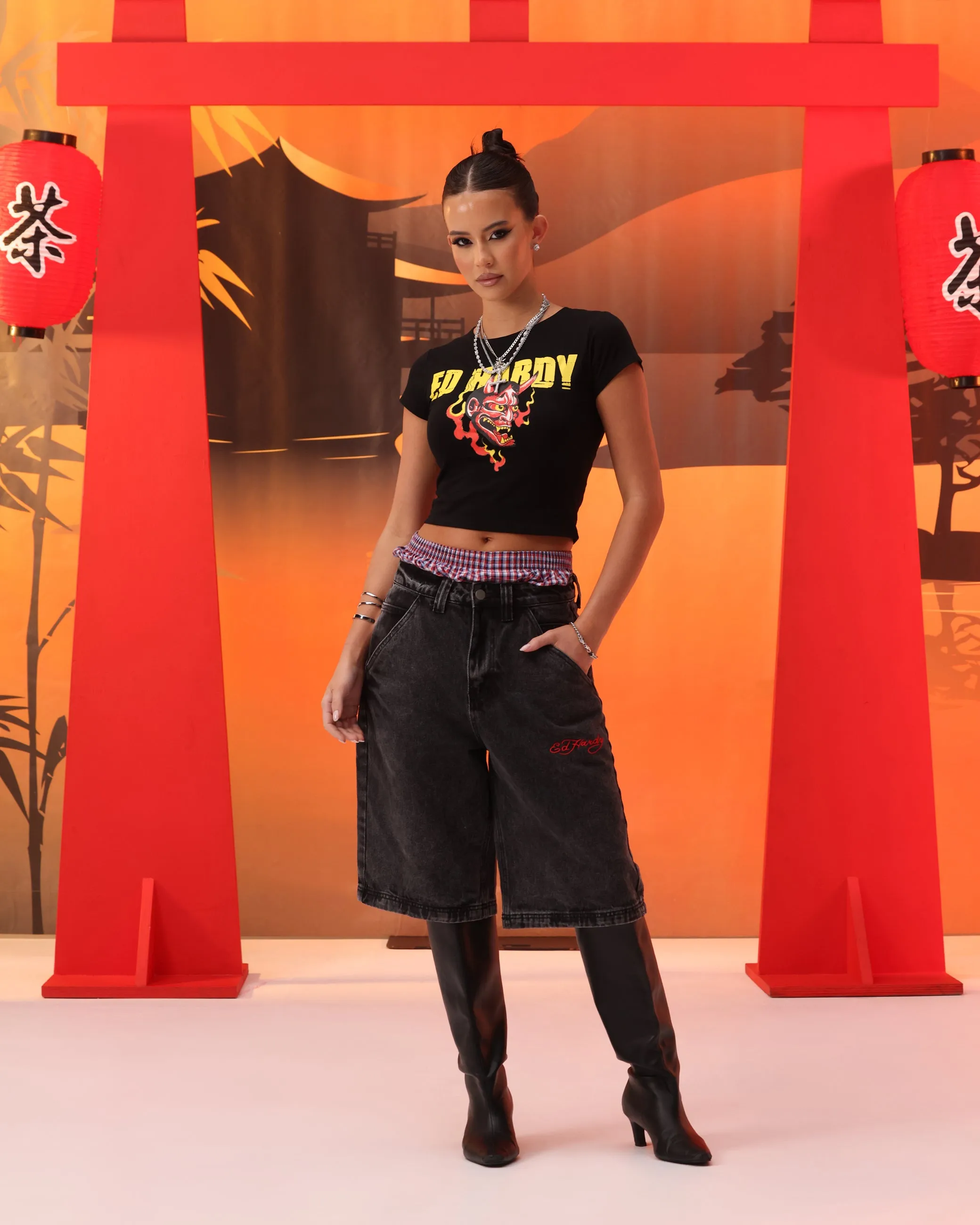 DropShoulderDesign cyber monday Ed Hardy Women's Blaze Baby T-Shirt Black