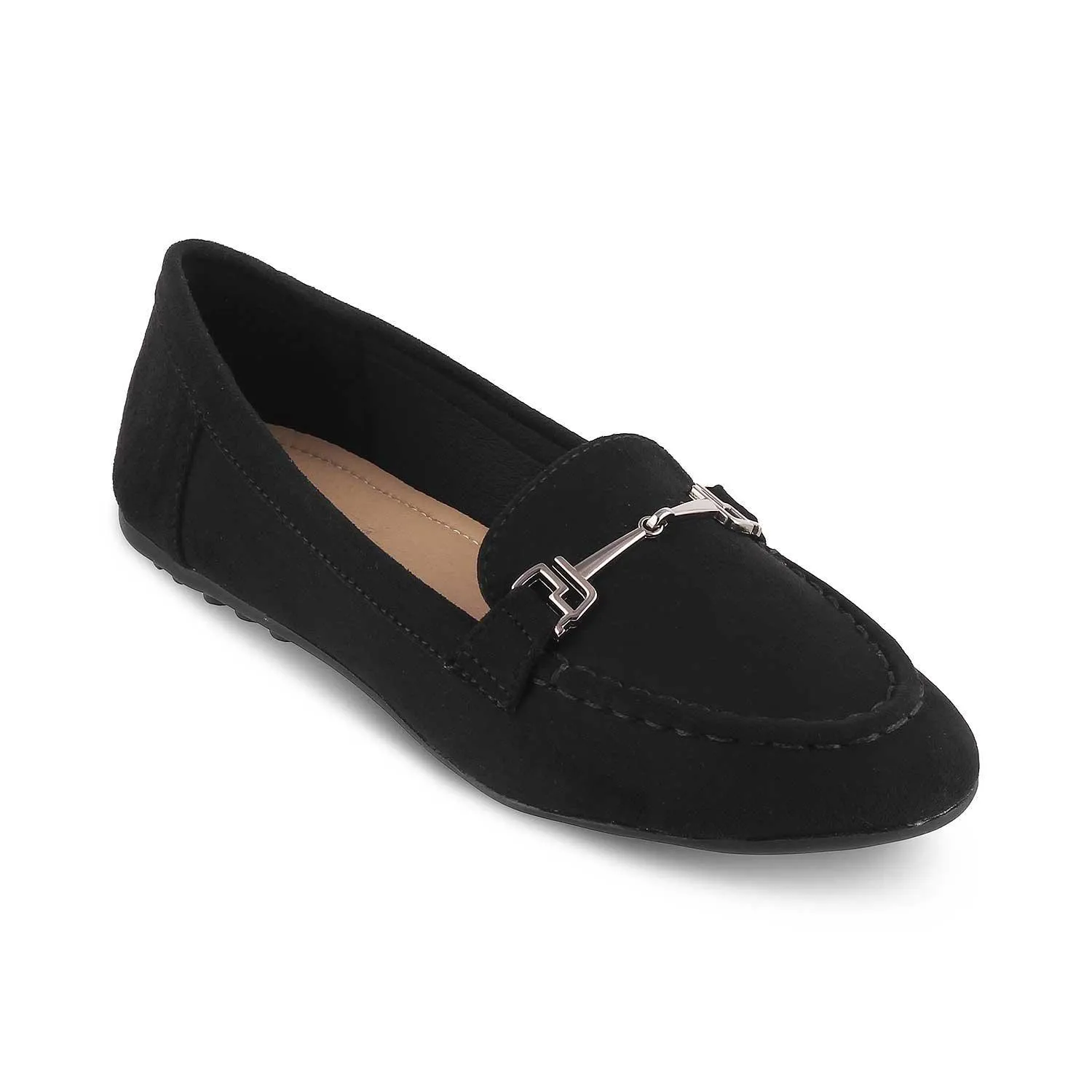 Heel Safe Tresmode Sangelus Black Women's Dress Loafers