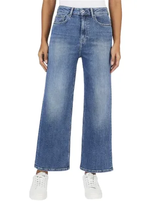 Pepe Jeans pantalone da donna largo in jeans PL204162HS18 blu chiaro Fade Resistant Wash