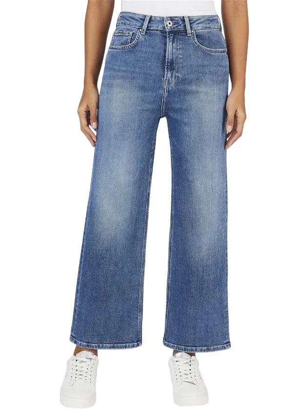 Smooth Feel Pepe Jeans pantalone da donna largo in jeans PL204162HS18 blu chiaro