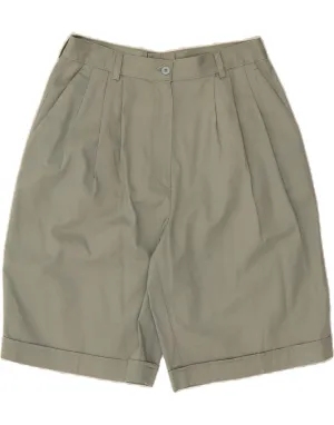 VINTAGE Womens High Waist Pegged Casual Shorts IT 46 Large W28  Green hoodie checkered pattern