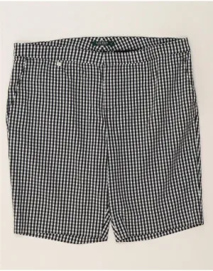 Athletic Shorts RALPH LAUREN Womens Chino Shorts US 16 2XL W42 Black Gingham Cotton