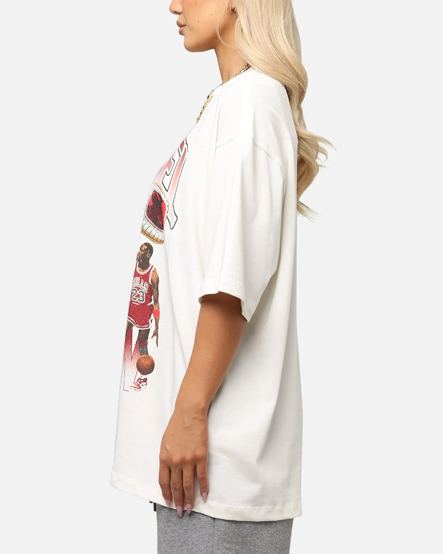 Ribbed Neckline Jordan Jumpman Flight Essentials Graphic Oversized T-Shirt Sail