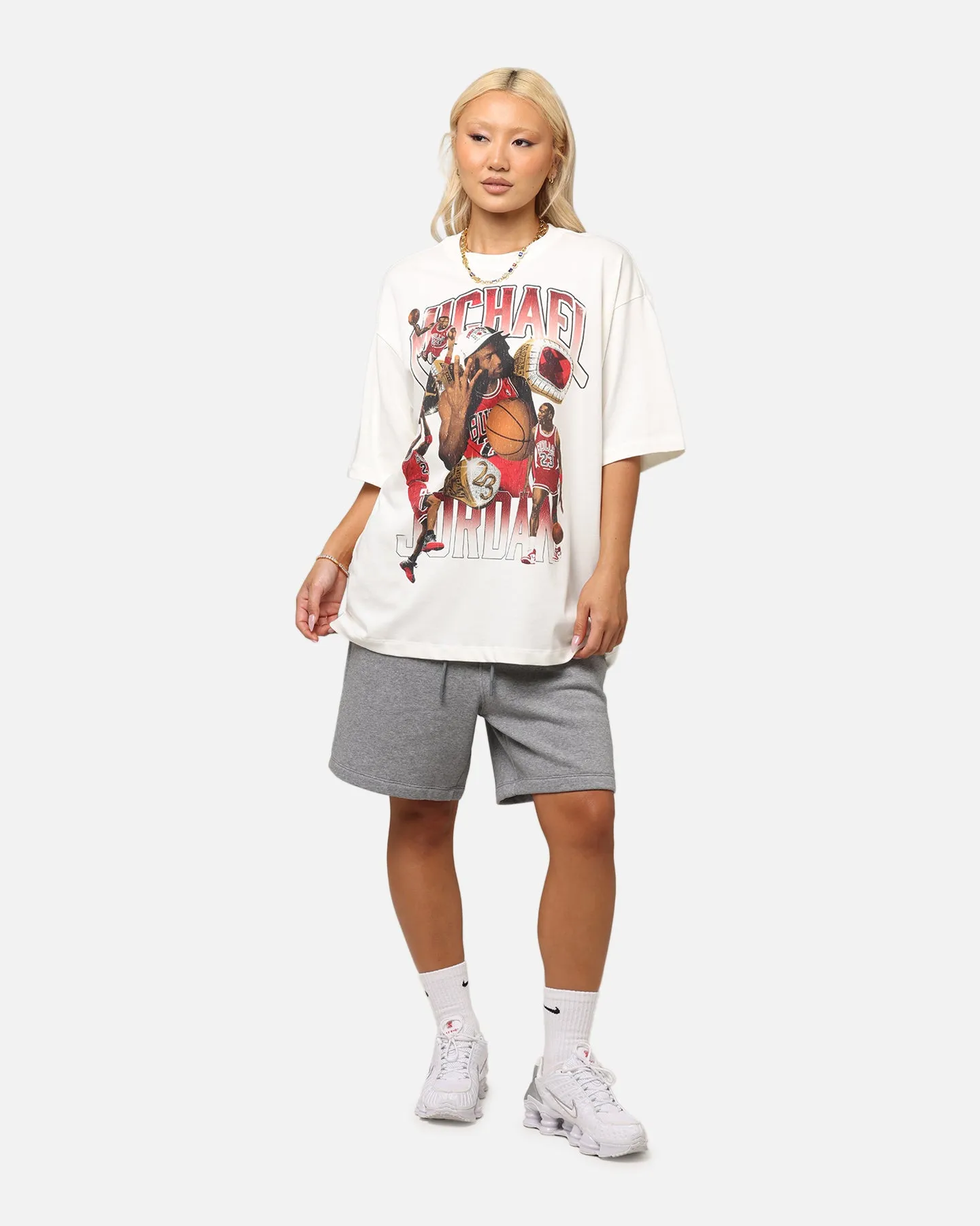 Jordan Jumpman Flight Essentials Graphic Oversized T-Shirt Sail Anti Perspiration Lining Everyday Comfort