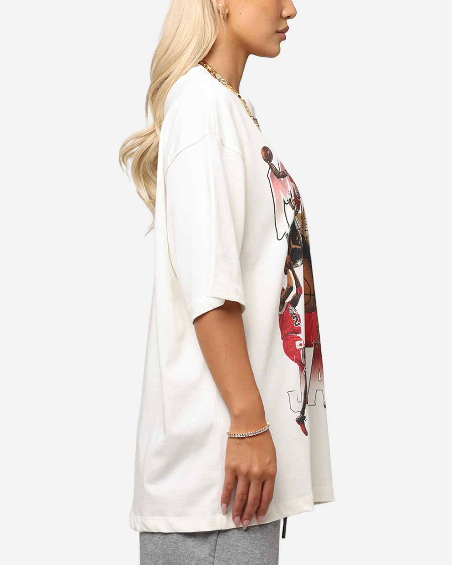 Casual All-Day Jordan Jumpman Flight Essentials Graphic Oversized T-Shirt Sail