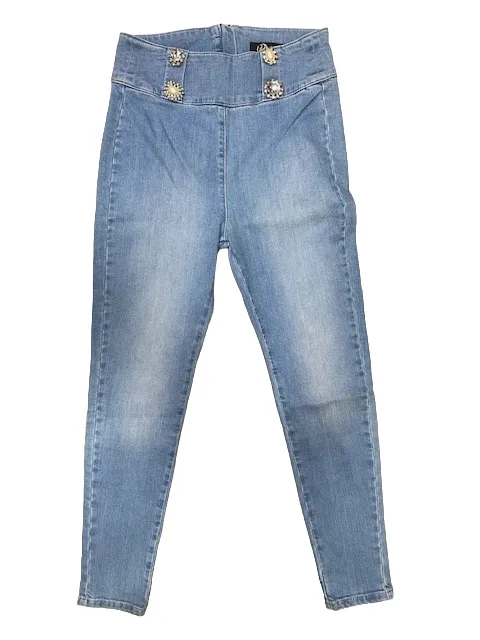 Stretch Holiday Vibes Streetwear Fan Relish Jeans Pantalode in jeans da donna a vita alta Chelline/a DP807135021 1799 blu
