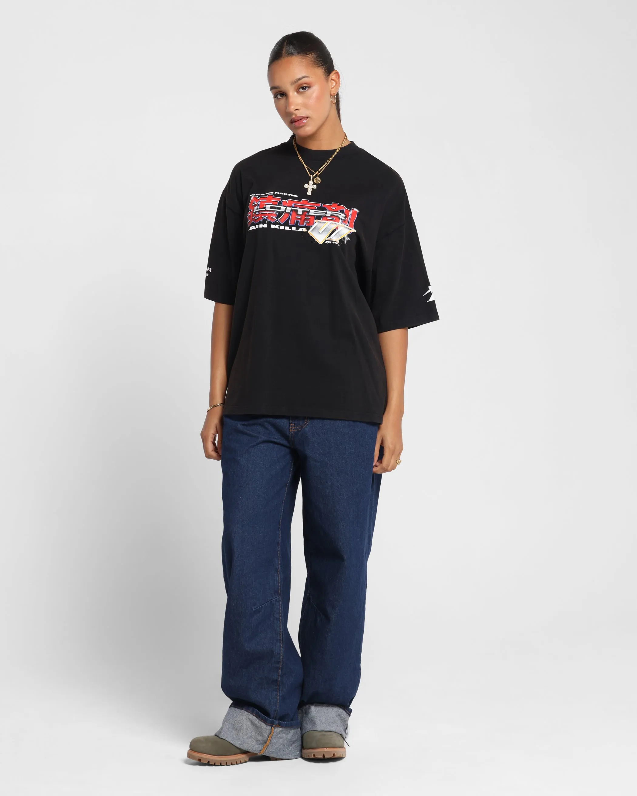 Modern Simplicity Loiter Fighter Vintage T-Shirt Vintage Black