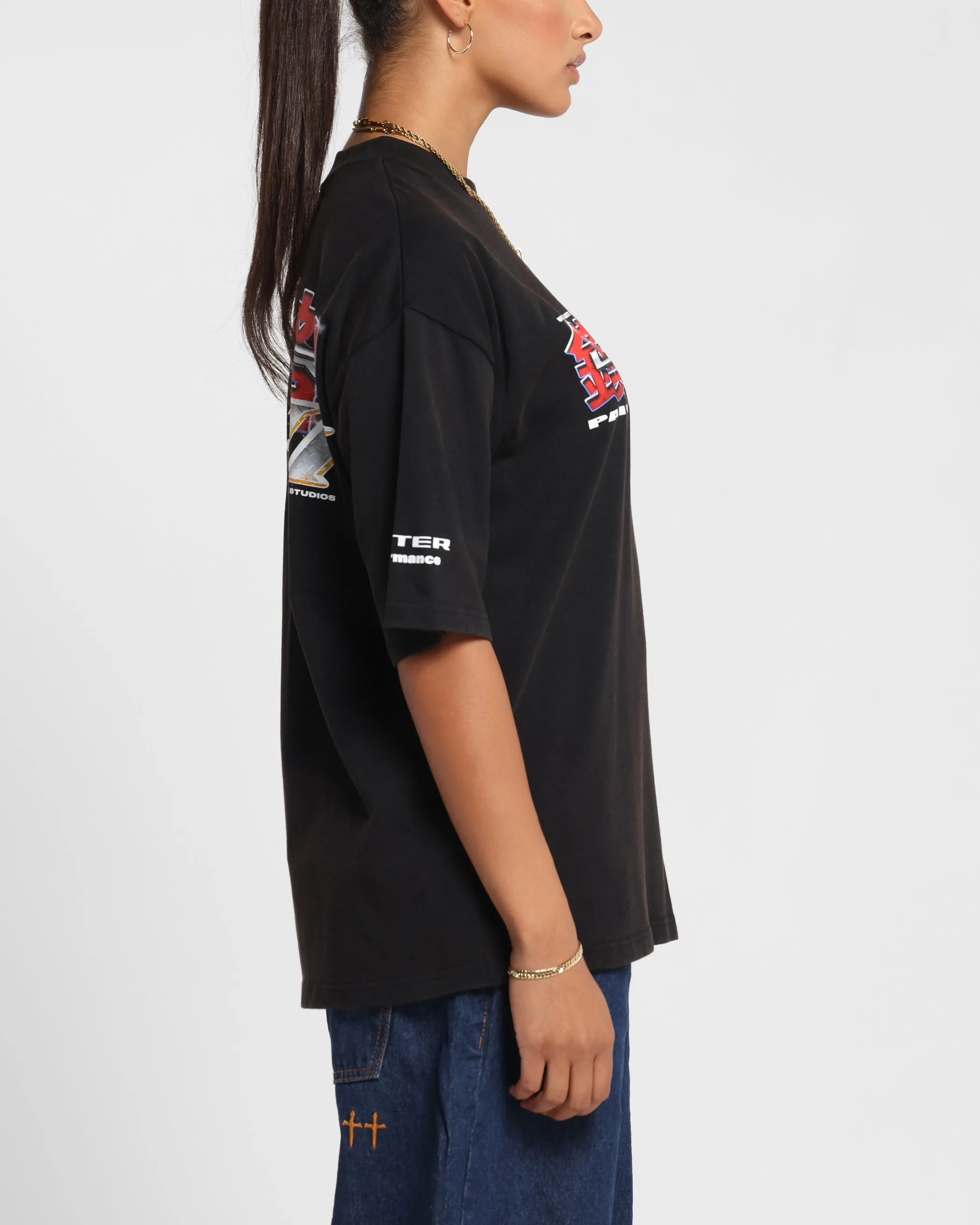 Everyday Layer Breathable wear Loiter Fighter Vintage T-Shirt Vintage Black