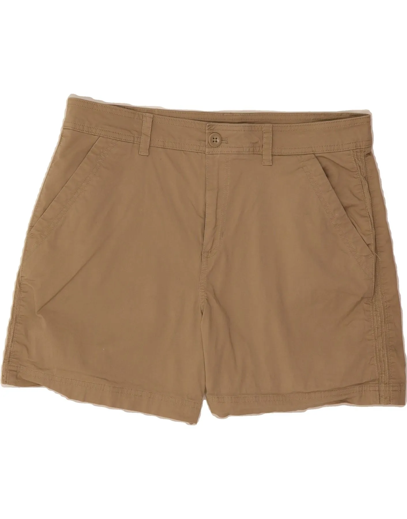 EDDIE BAUER Womens Chino Shorts US 14 XL W36  Beige Cotton Smooth Flatlock Seams High Elasticity Blend