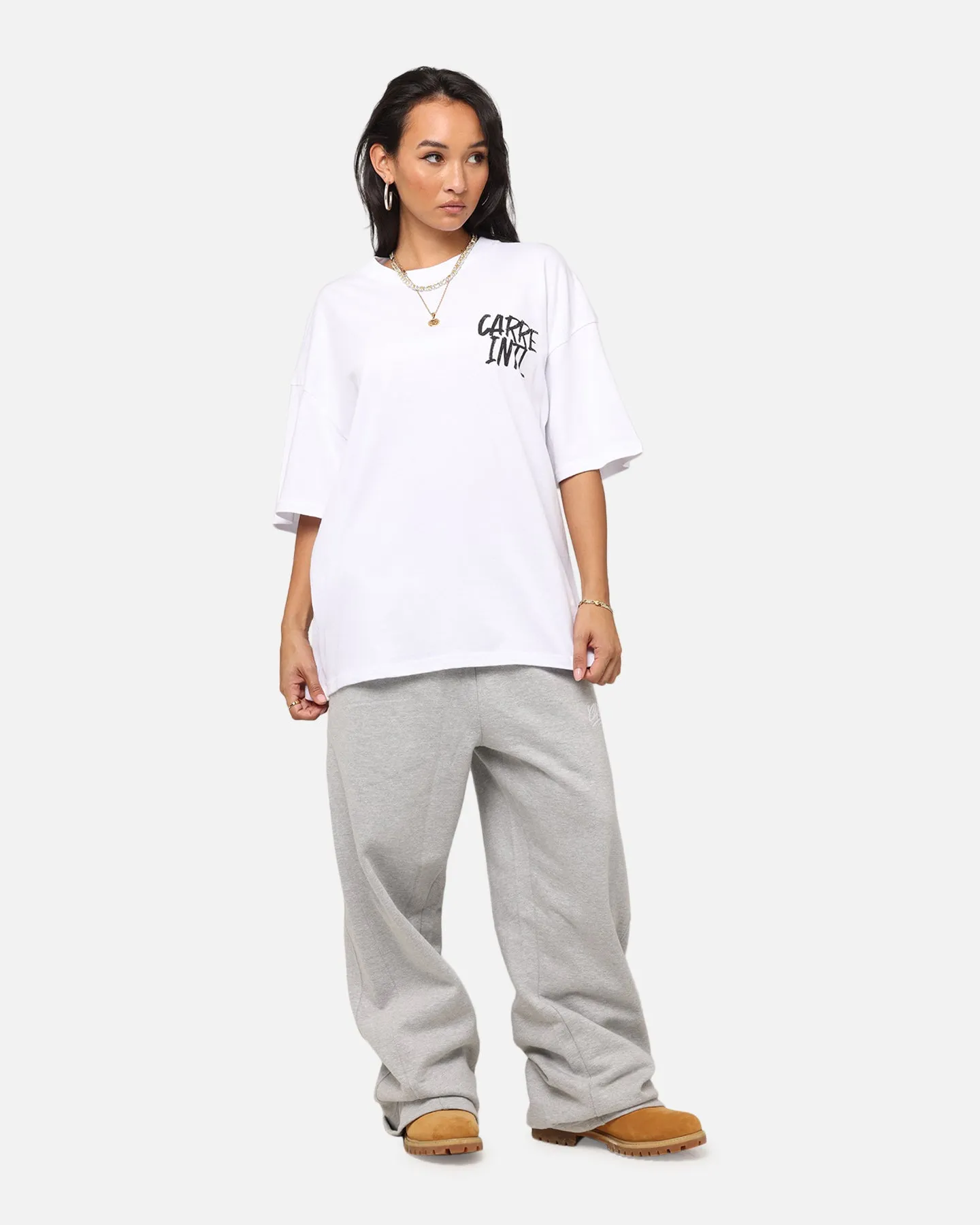 coordinate with other items Carre Intl Drop Shoulder T-Shirt White
