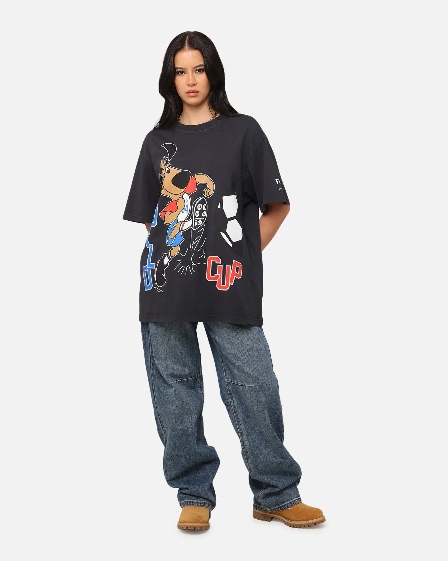 Fifa USA Mascot World Cup T-Shirt Faded Black Comfortable and Chic Easy Comfort