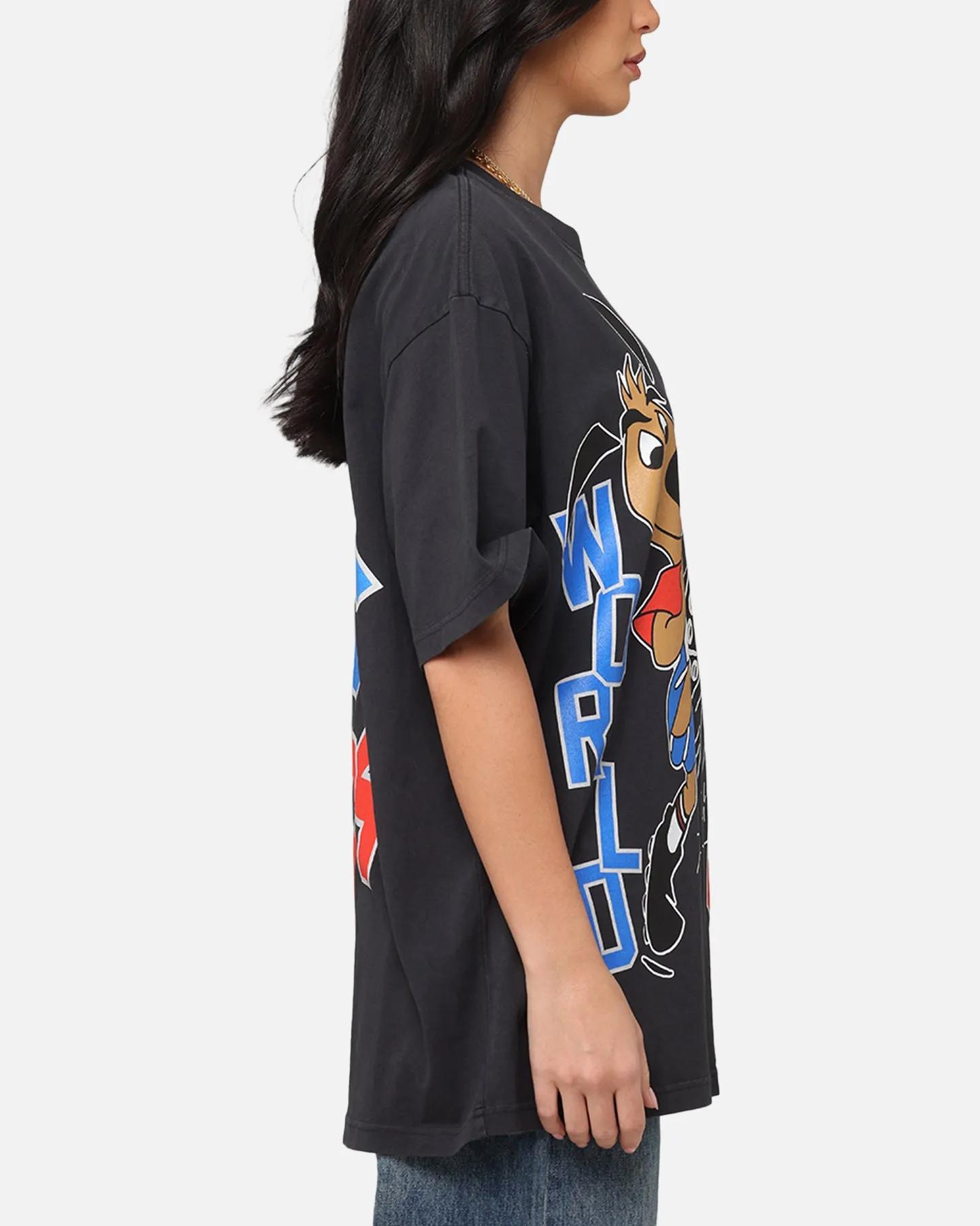 Fifa USA Mascot World Cup T-Shirt Faded Black Breathable Cotton Fabric
