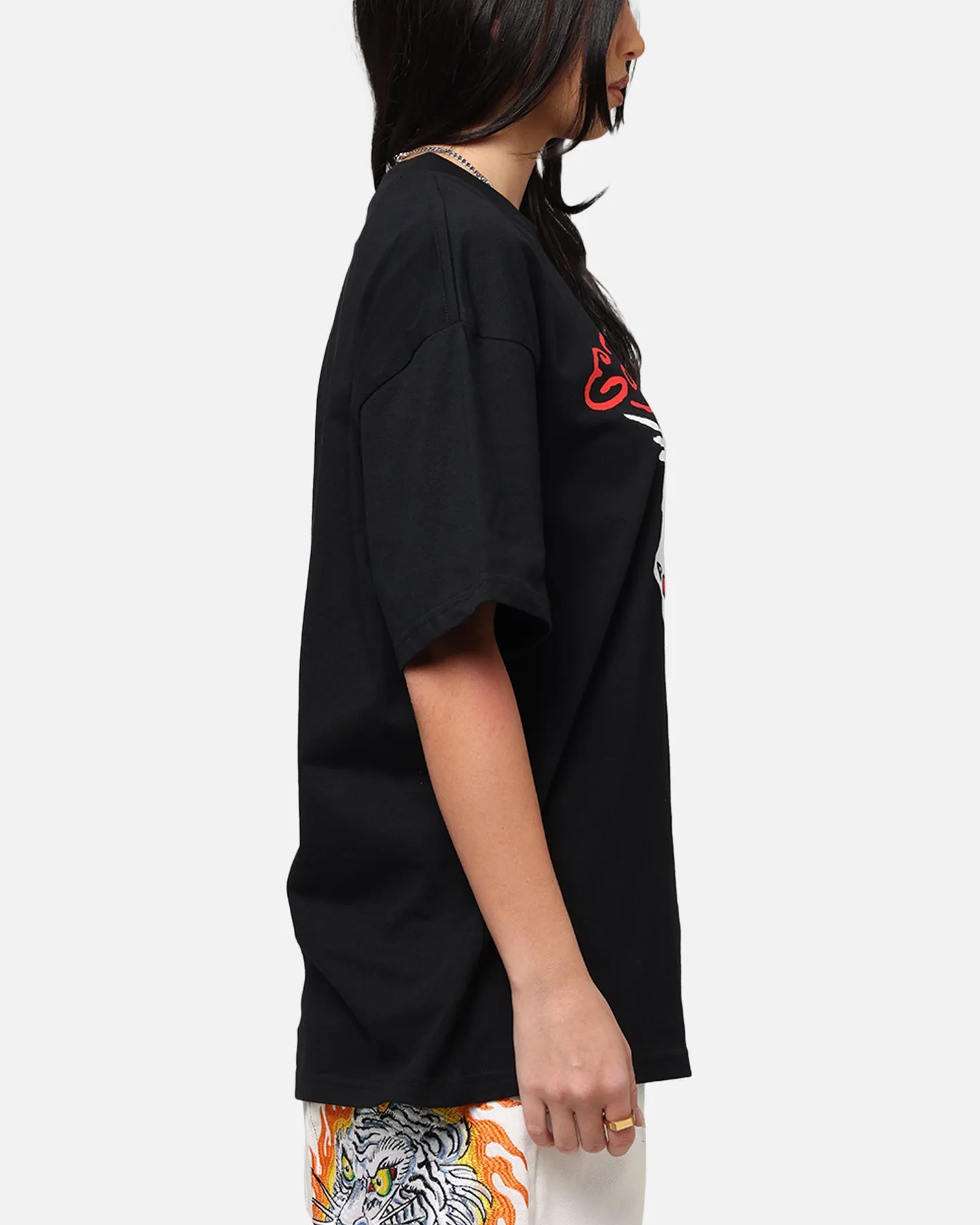 Ed Hardy Lost Luck T-Shirt Black Durable Collar Construction