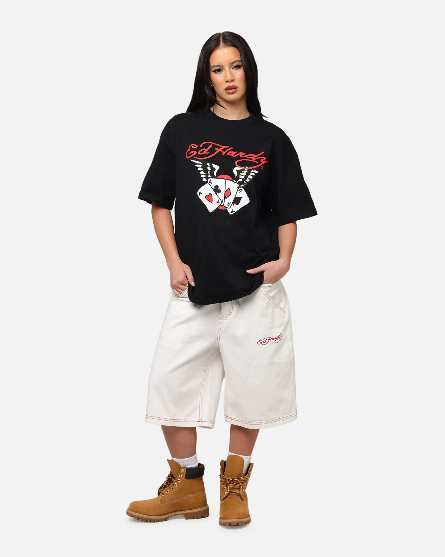 Yoga flexibility Ed Hardy Lost Luck T-Shirt Black