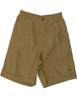 Tear Resistant Weave ethnic style CONTE OF FLORENCE Womens Wide Leg High Waist Chino Shorts IT 52 2XL  Khaki