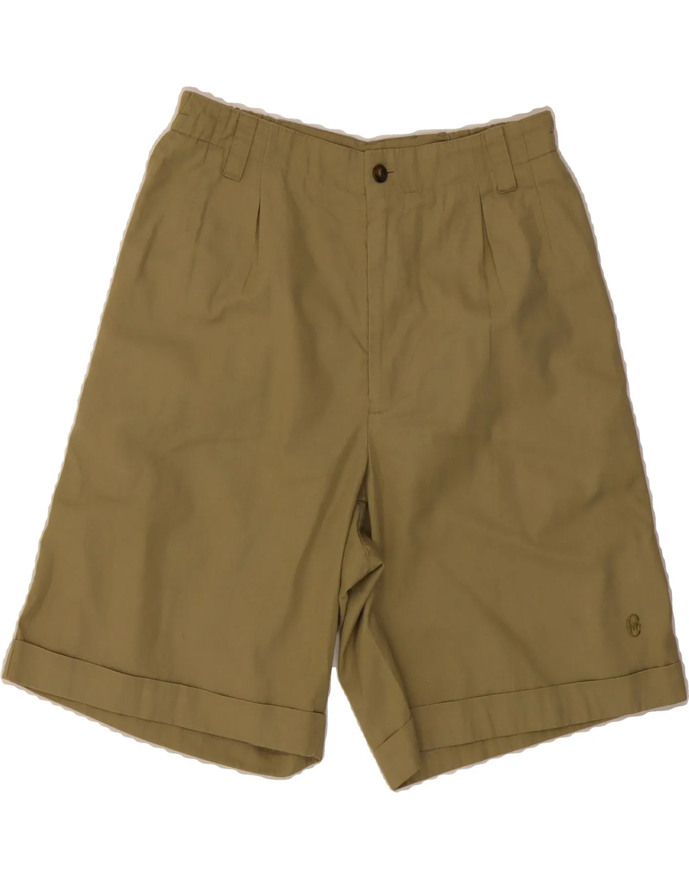 Tear Resistant Weave ethnic style CONTE OF FLORENCE Womens Wide Leg High Waist Chino Shorts IT 52 2XL  Khaki