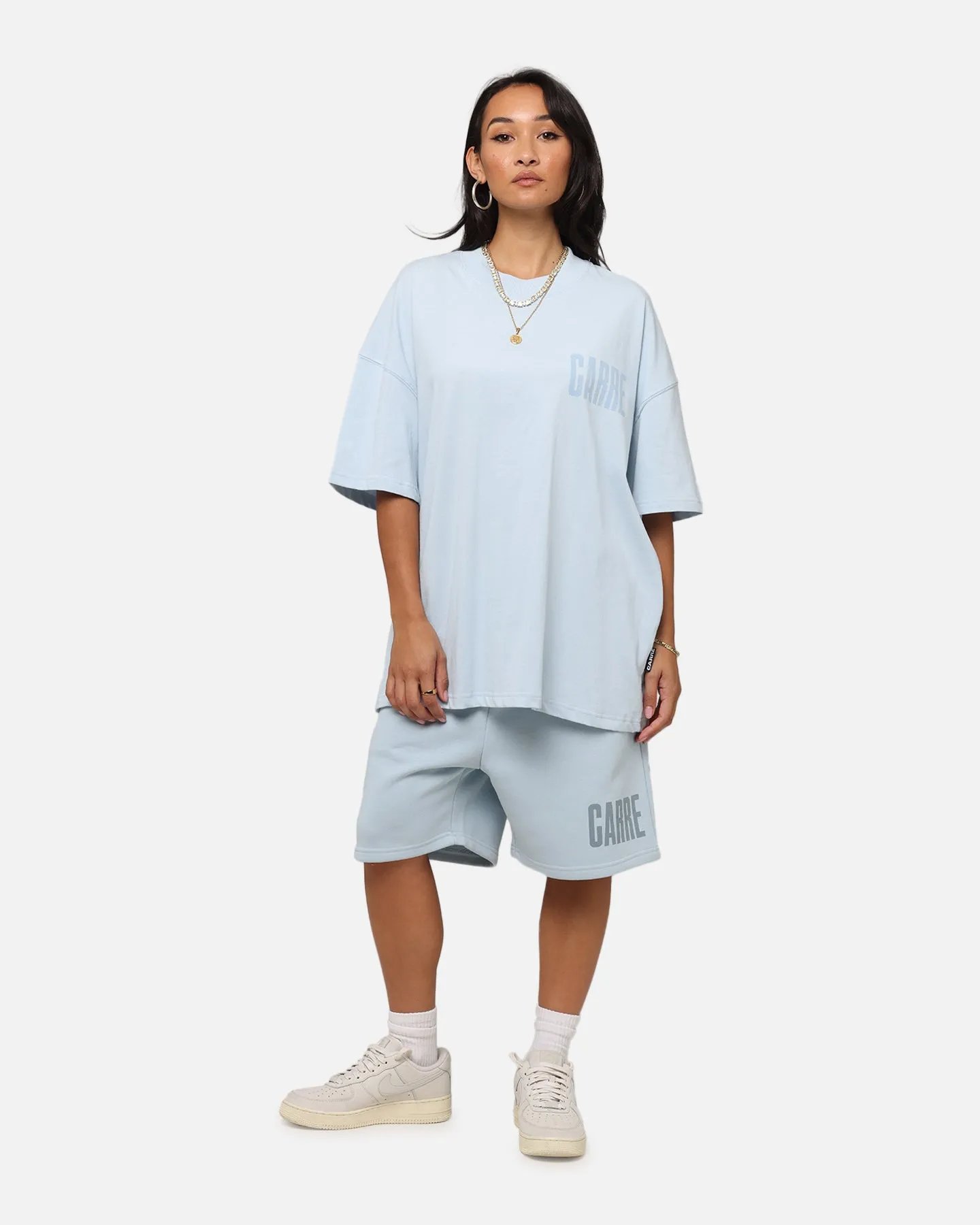 RecycledBlend Carre Premium Essentials T-Shirt Baby Blue