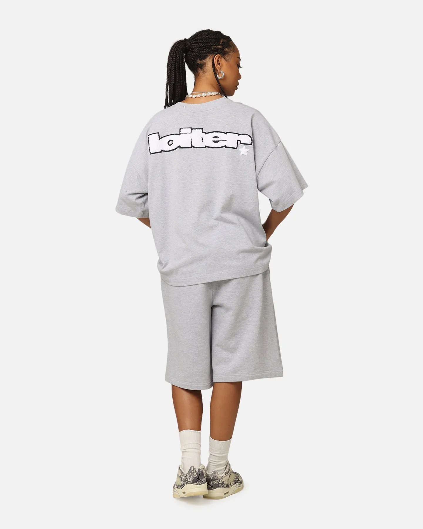 Loiter Premium Essentials Boxy T-Shirt Grey Marle Stretch Fabric Technology budget-friendly
