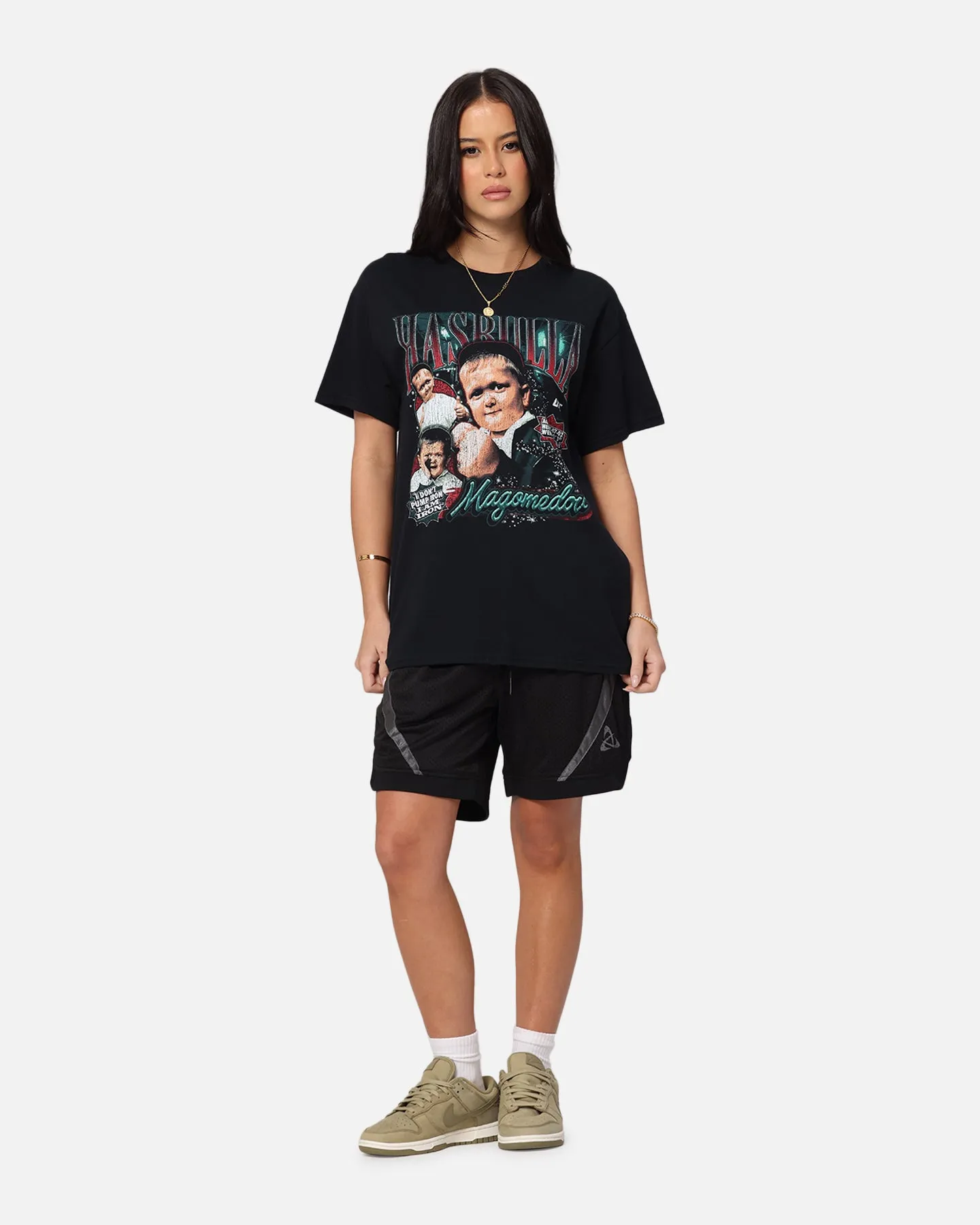 Easy to Style Smooth Flatlock Stitching UFC By Goat Crew Hasbulla Vintage T-Shirt Black