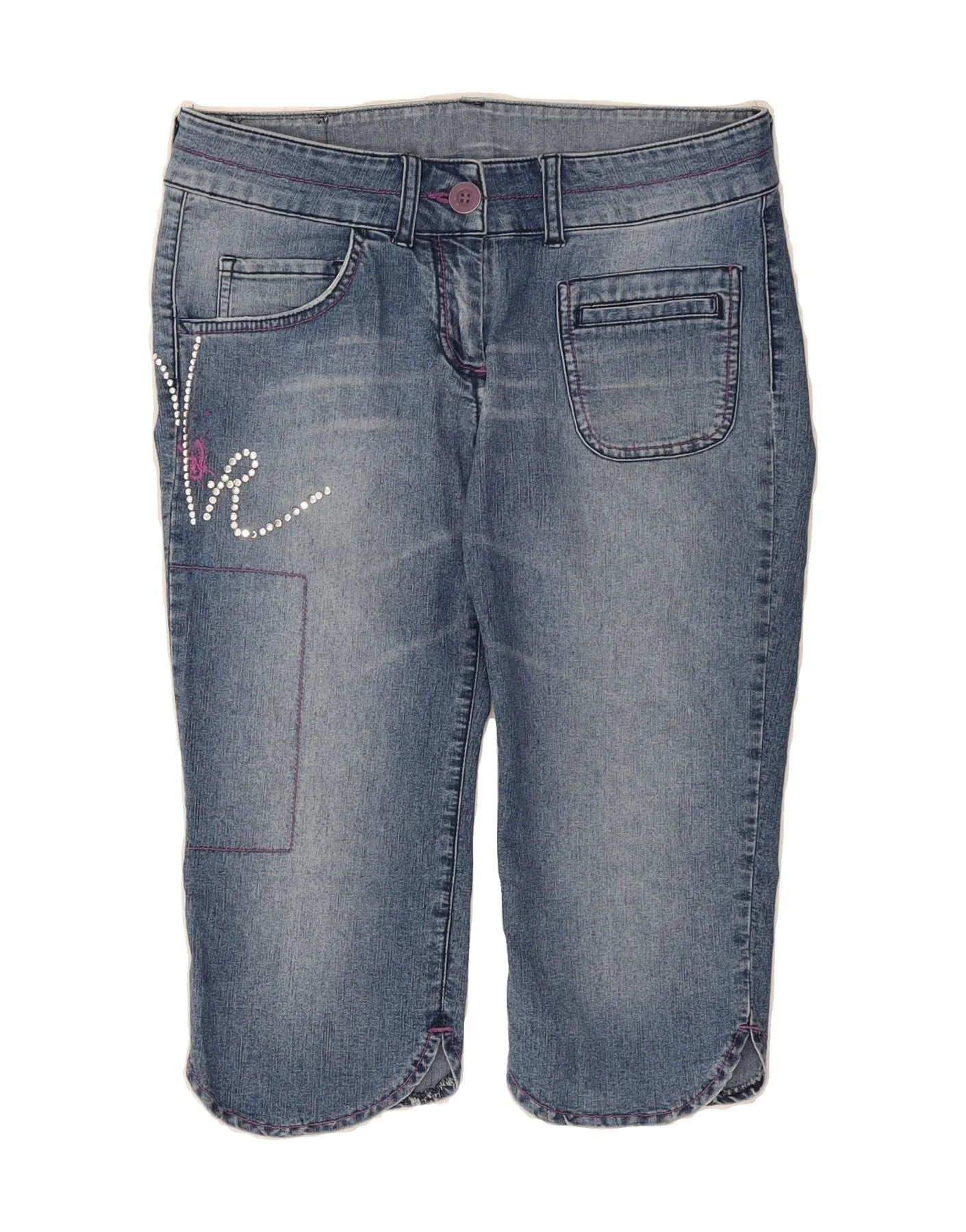 RIFLE Womens Denim Shorts W26 Small Blue Cotton UV protection layer