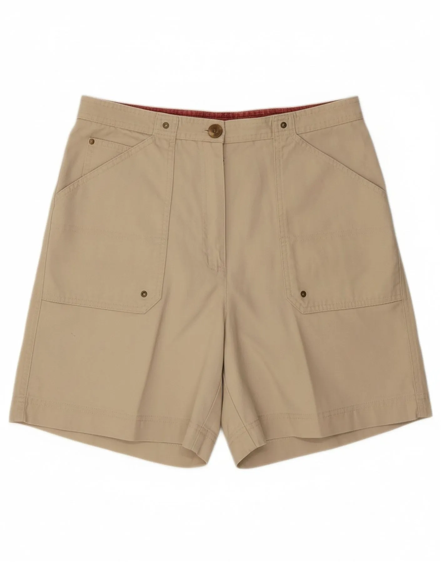 RALPH LAUREN Womens Chino Shorts US 12 Large W32 Beige Cotton Body Flex