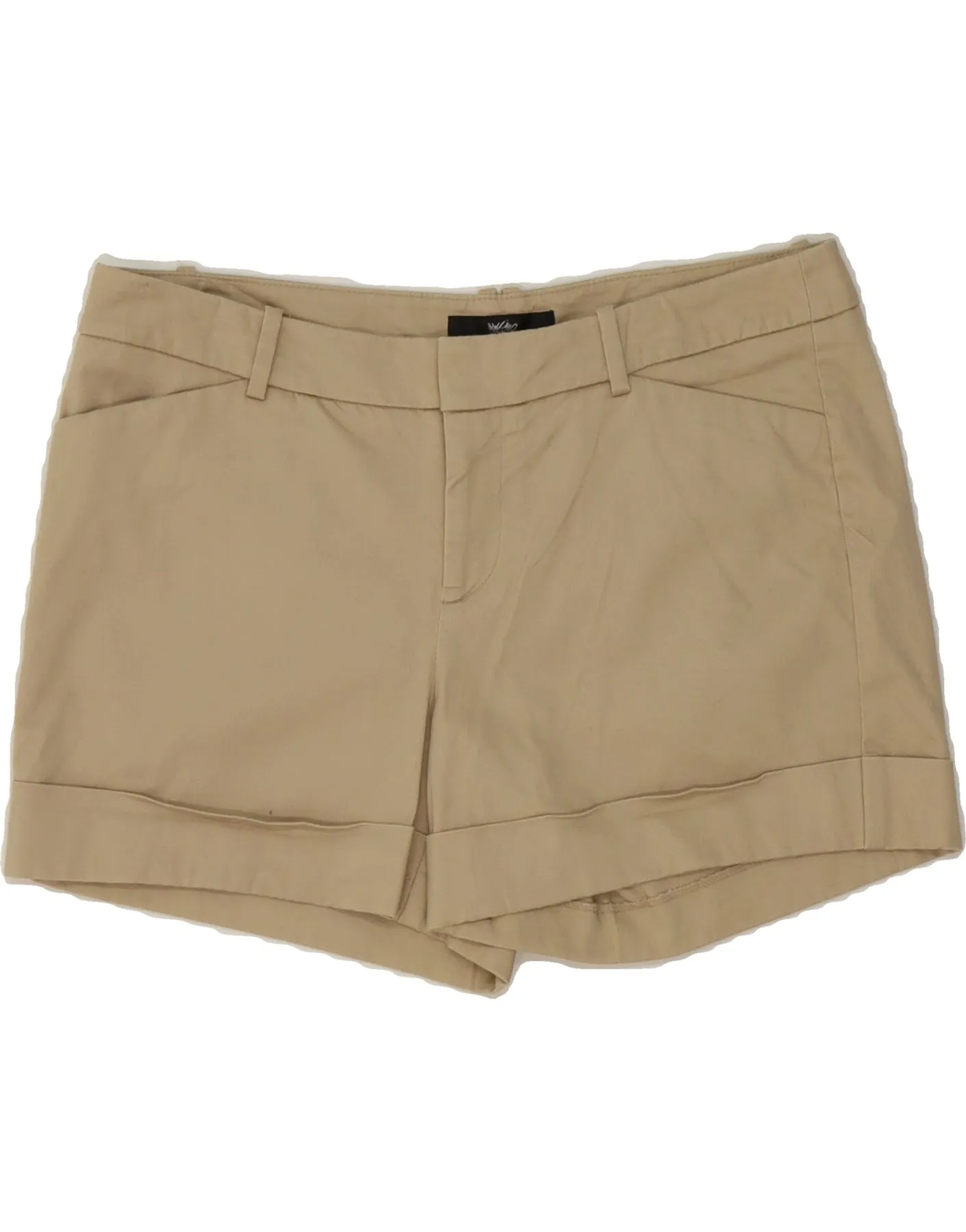 MOSSIMO Womens Chino Shorts US 8 Medium W32 Beige Cotton Friction Reducing Lining Move Easy