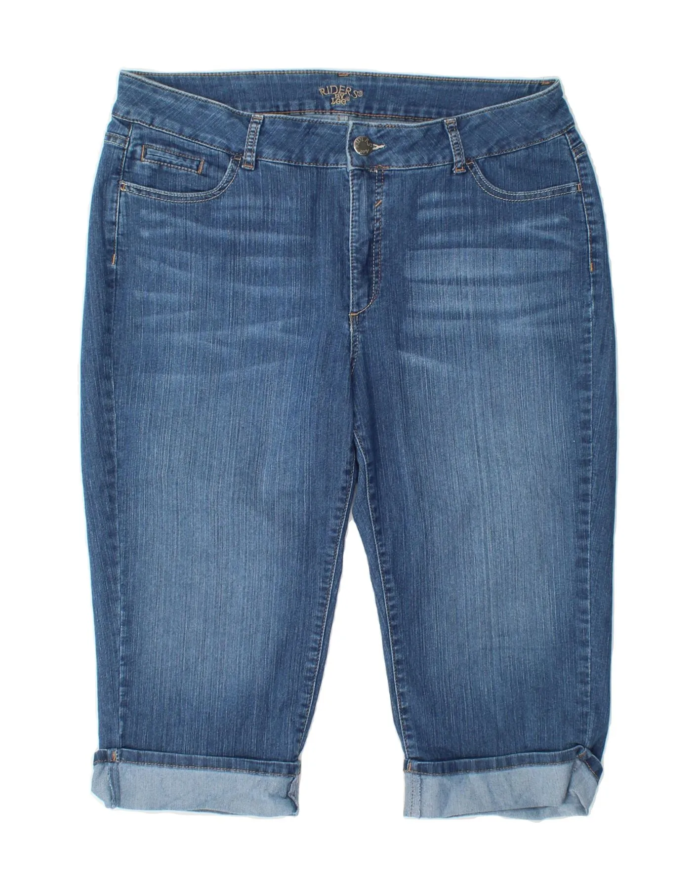 LEE Womens Riders Bermuda Denim Shorts US 18 2XL W40  Blue Cotton Shock Dispersing Architecture