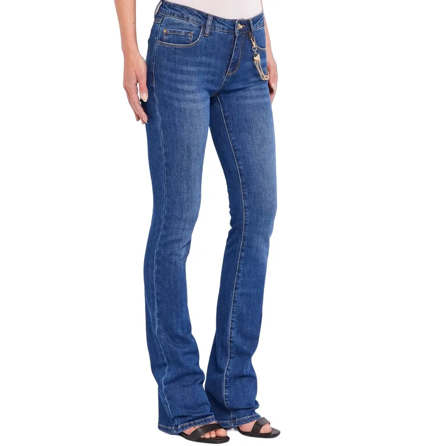 Essential Layer Gaud?? pantalone jeans da donna Flare cropped 411BD26011 blu medio